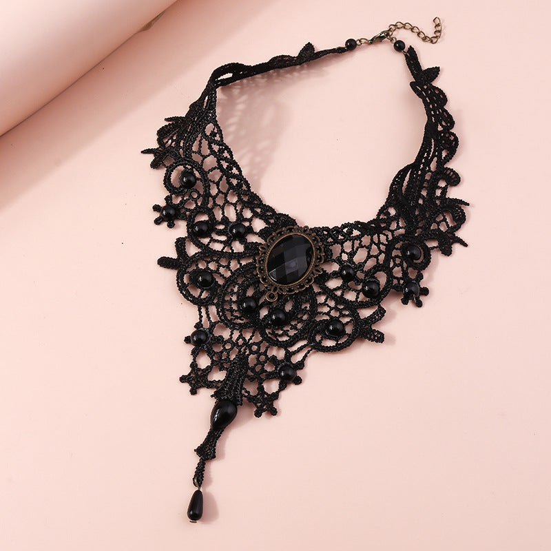 Wholesale Alloy Black Lace Necklace