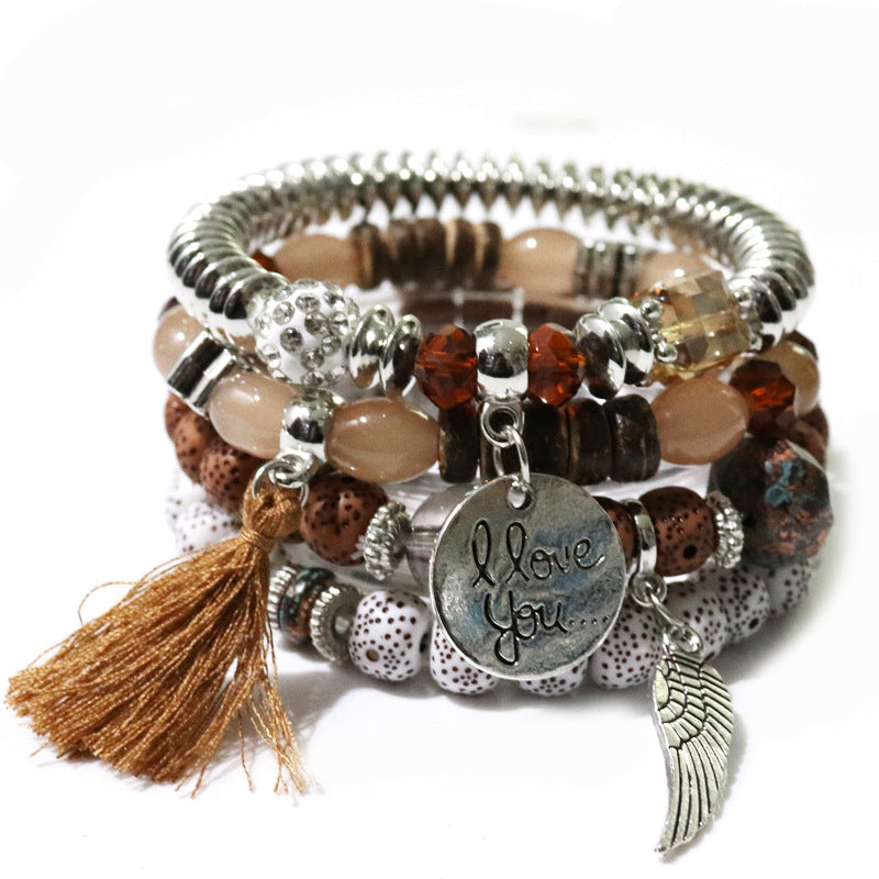 Wholesale Bohemian Tassel Multilayer Beaded Bracelet