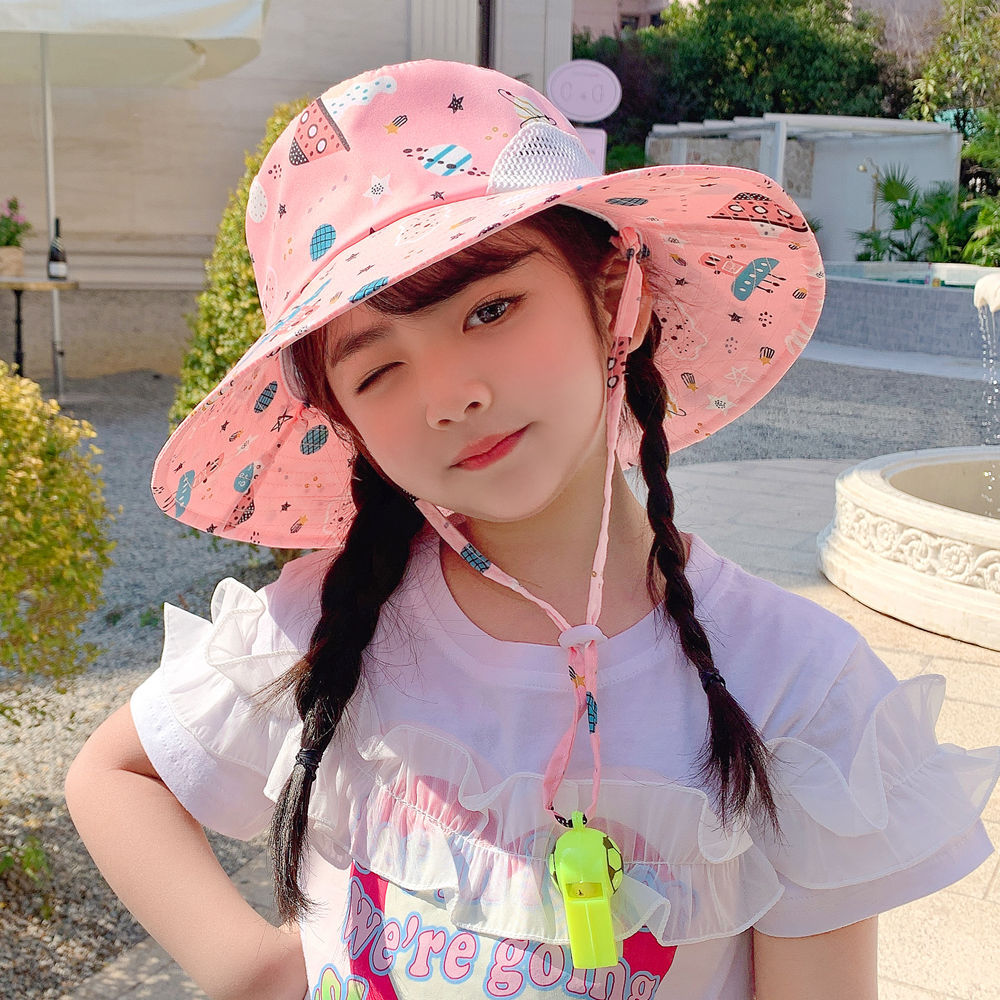 Wholesale Cartoon Print Breathable Mesh Kids Cotton Bucket Hat