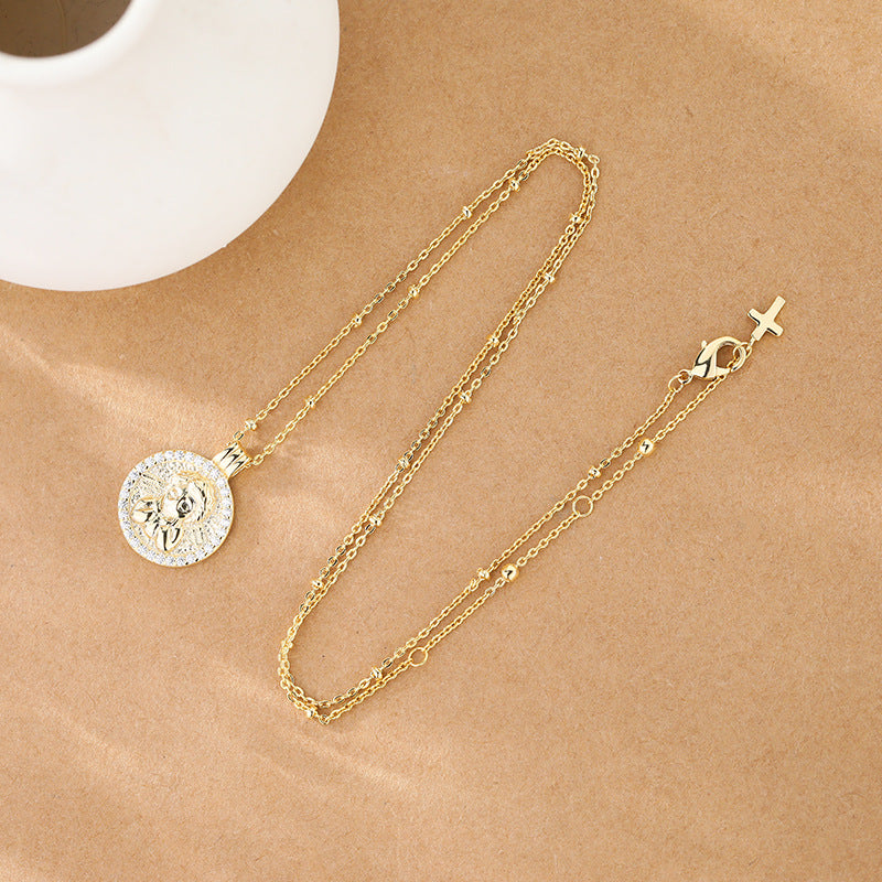 Collar De Moneda De Cupido De Ángel De Cobre al por mayor