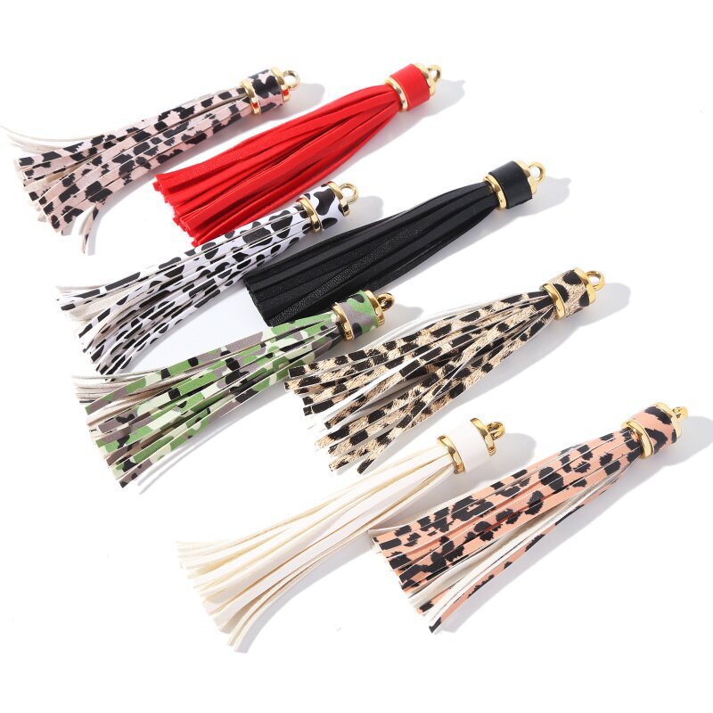 Wholesale 10PCS PU tassel keychain accessories