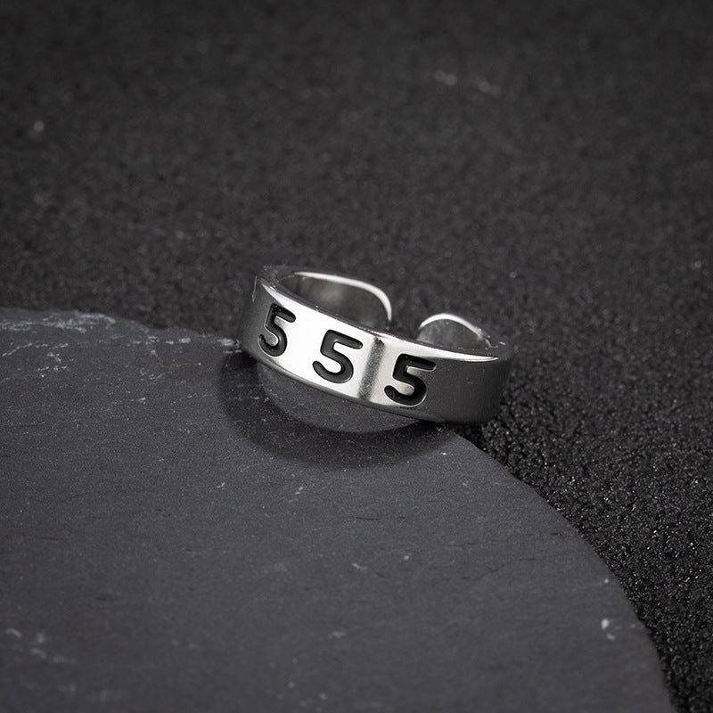 Wholesale Lucky Angel Numbers Stainless Steel Rings