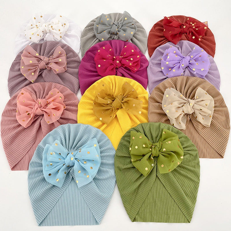 Wholesale Kids Cute Bowknot Polyester Hat Baby Supplies