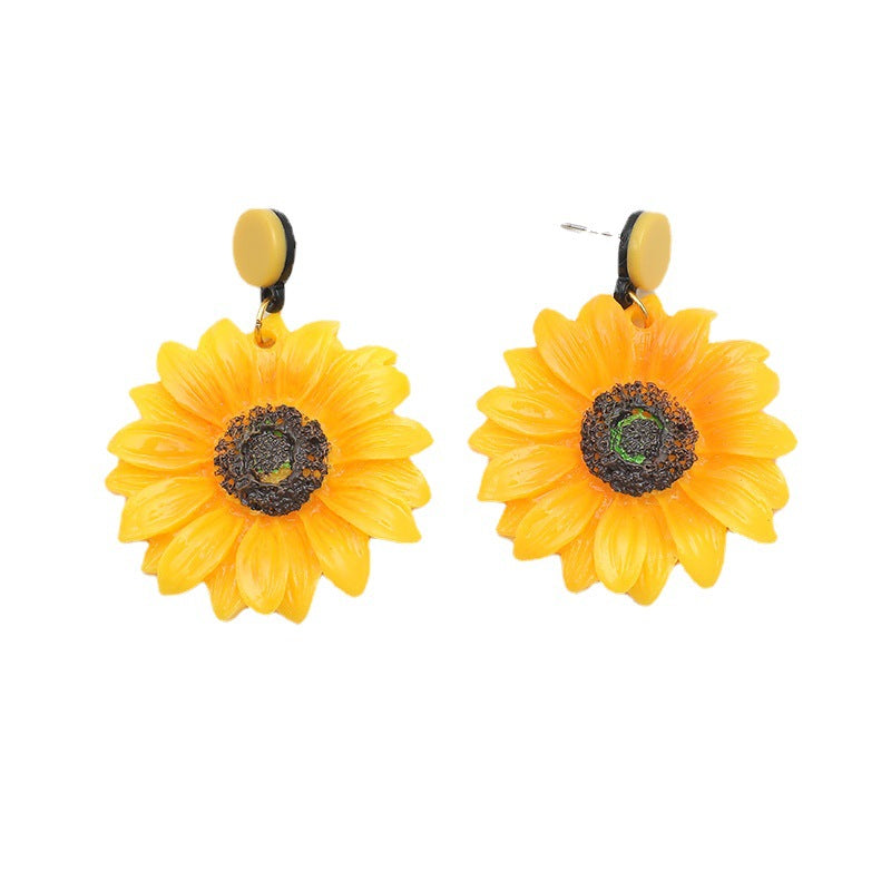 Wholesale Vintage Sunflower Resin Earrings