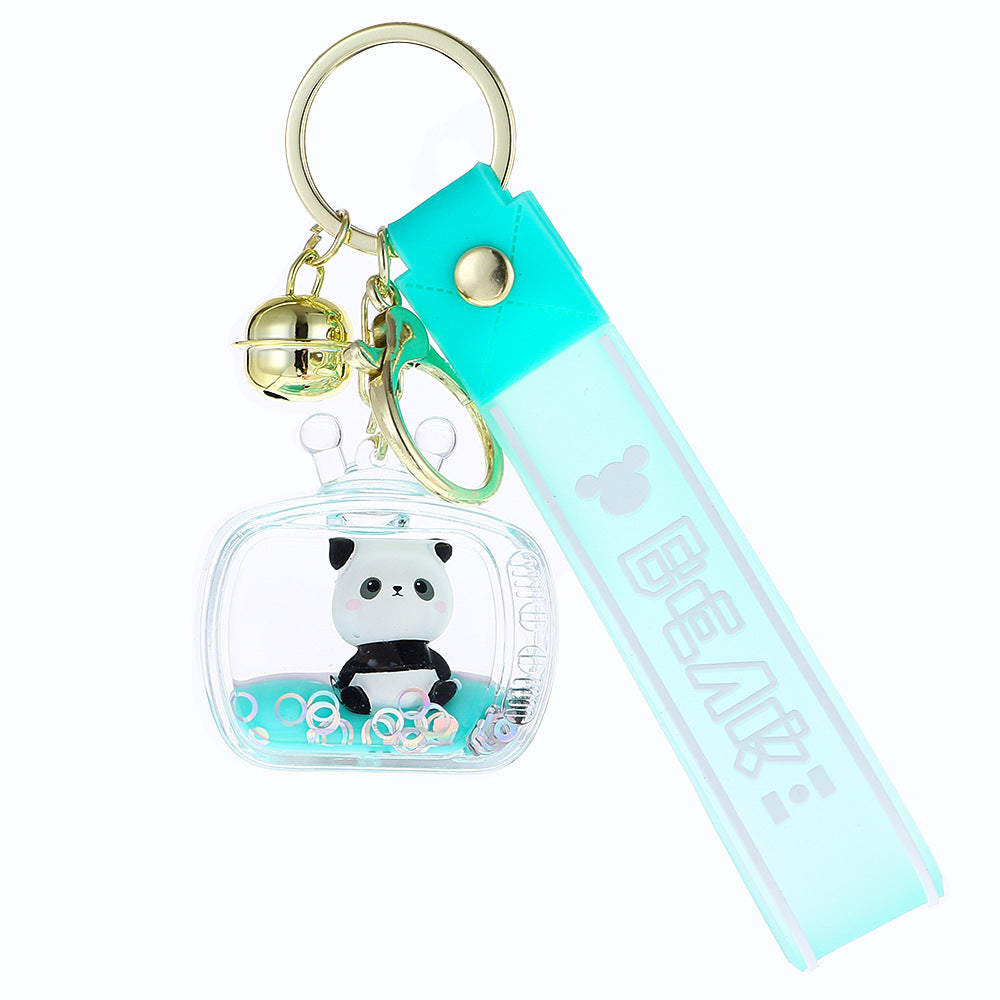Wholesale Oiled Acrylic Floating Doll Panda Keychain
