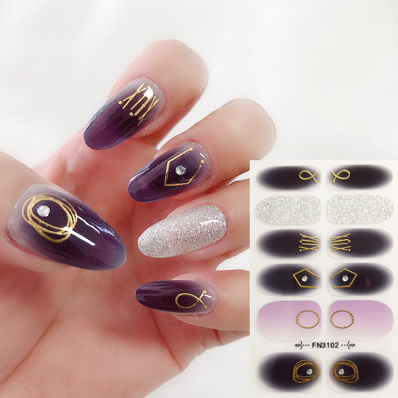 Wholesale Plastic Flash Powder Gilded Nail Stickers
