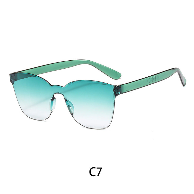 Wholesale PC Candy Color Adult All In One Rimless Sunglasses