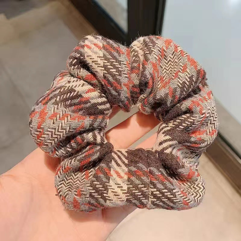 Wholesale Plaid Large Intestine Fabric Hairpins