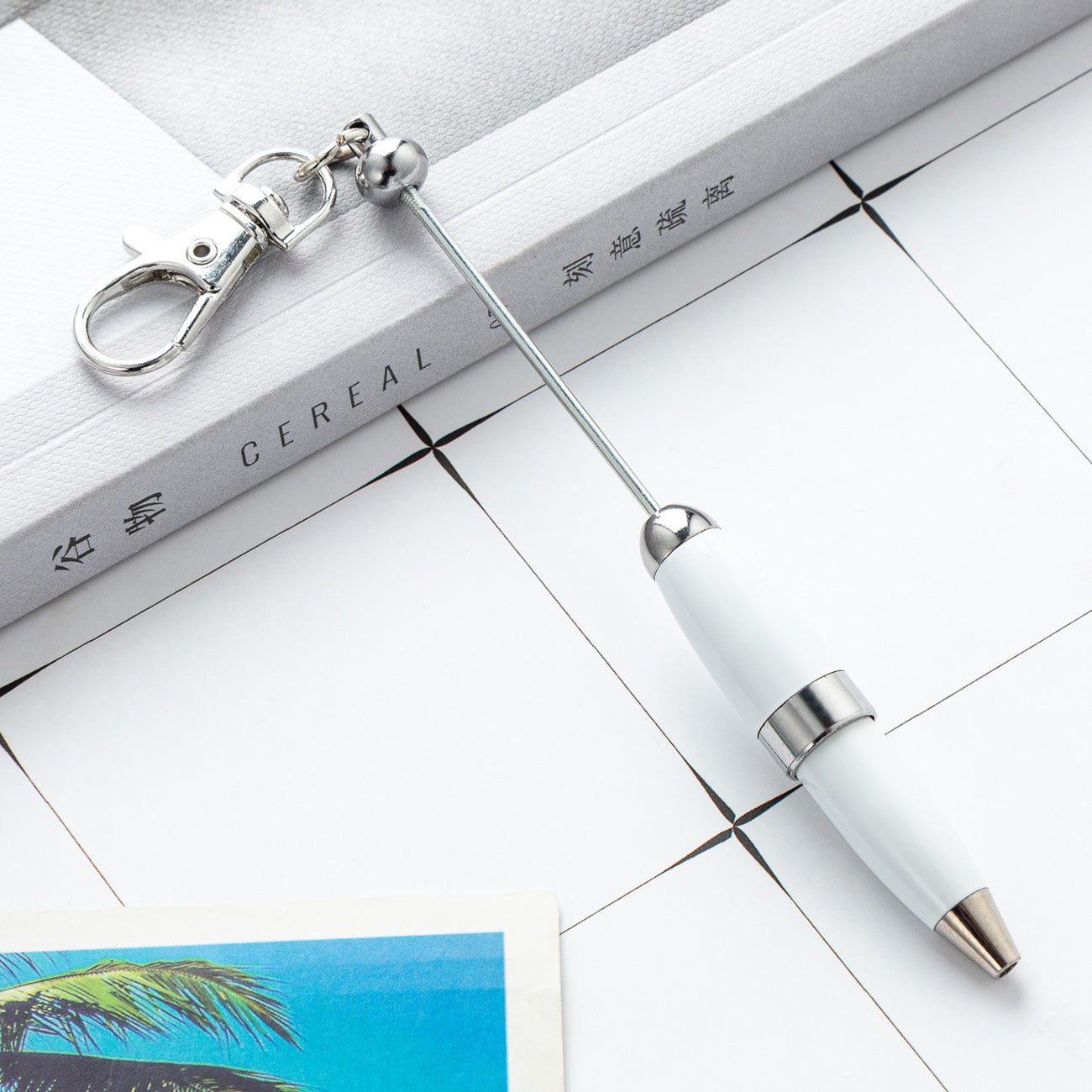 Wholesale 11.9cm Beadable Pens Portable Mini Pen Metal Pen DIY Keychain Bar