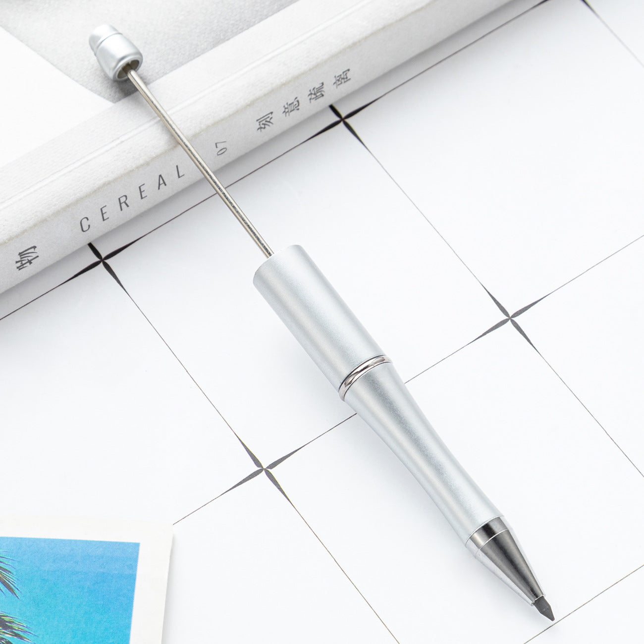 Wholesale 100pcs Plastic Beaded Pencil No Sharpening No Ink Continuous Writing Pencil