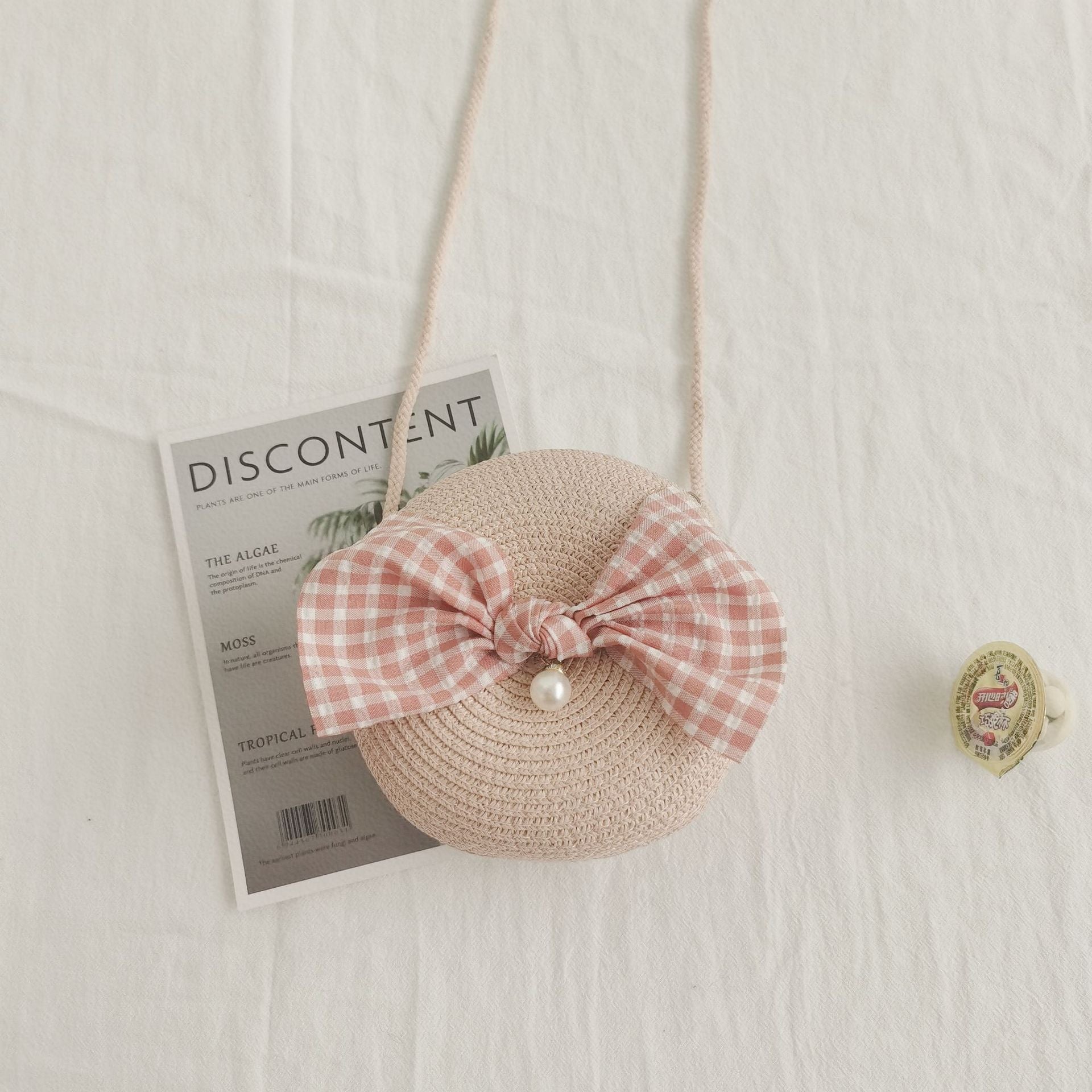 Wholesale Cute Round Fashion Grass Woven Kids Bag