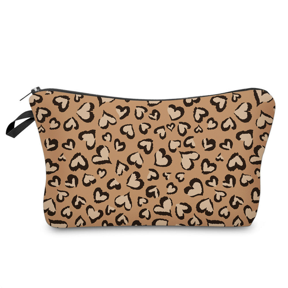 Wholesale Polyester Leopard Cosmetic Bag