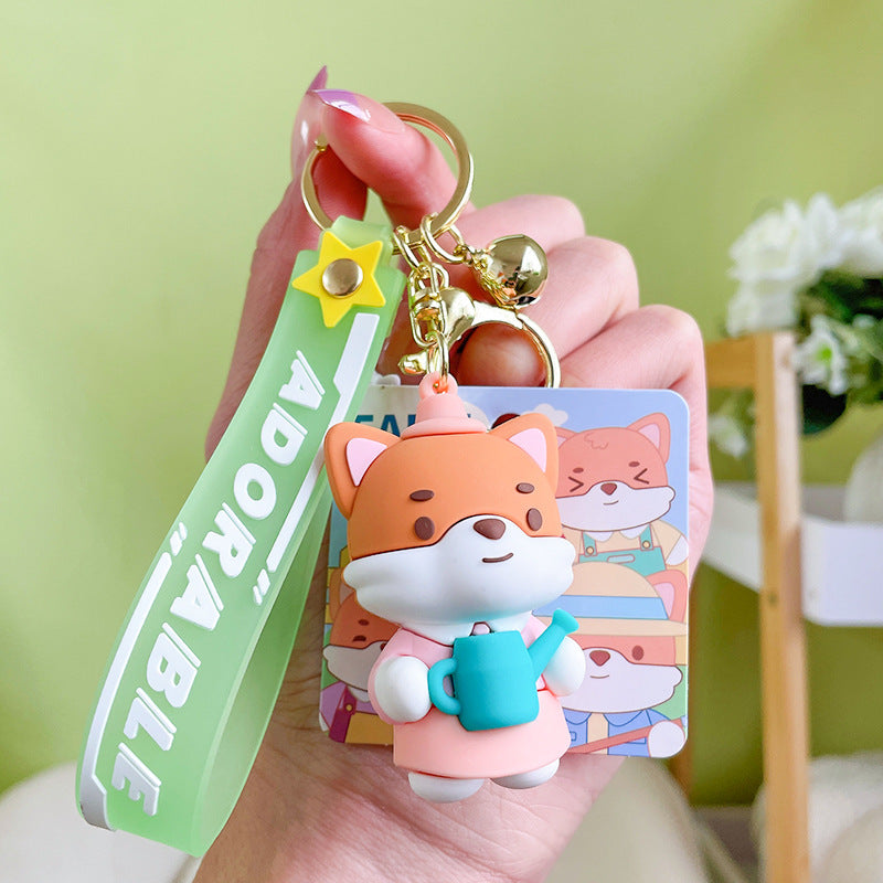 Llavero lindo del zorro de la granja del PVC al por mayor