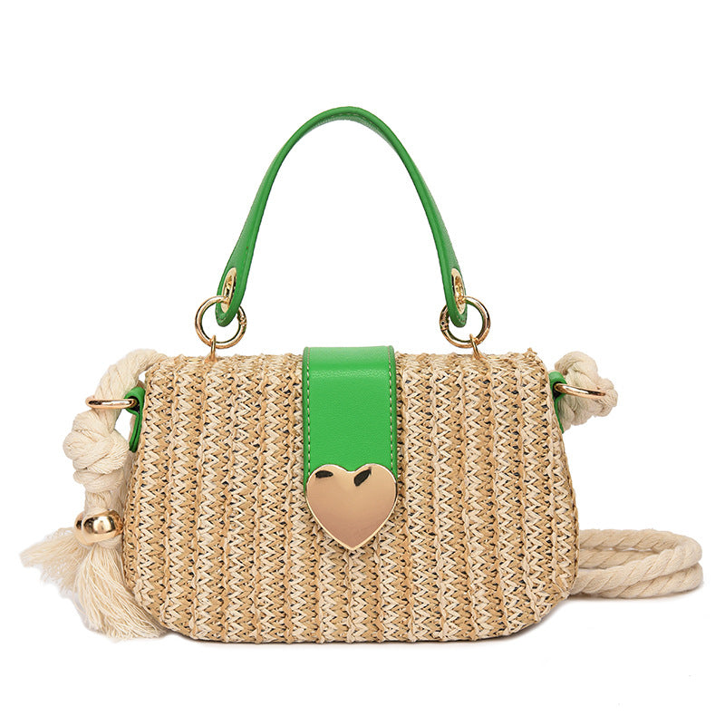 Venta al por mayor Bolsas cuadradas pequeñas tejidas de paja de un solo hombro