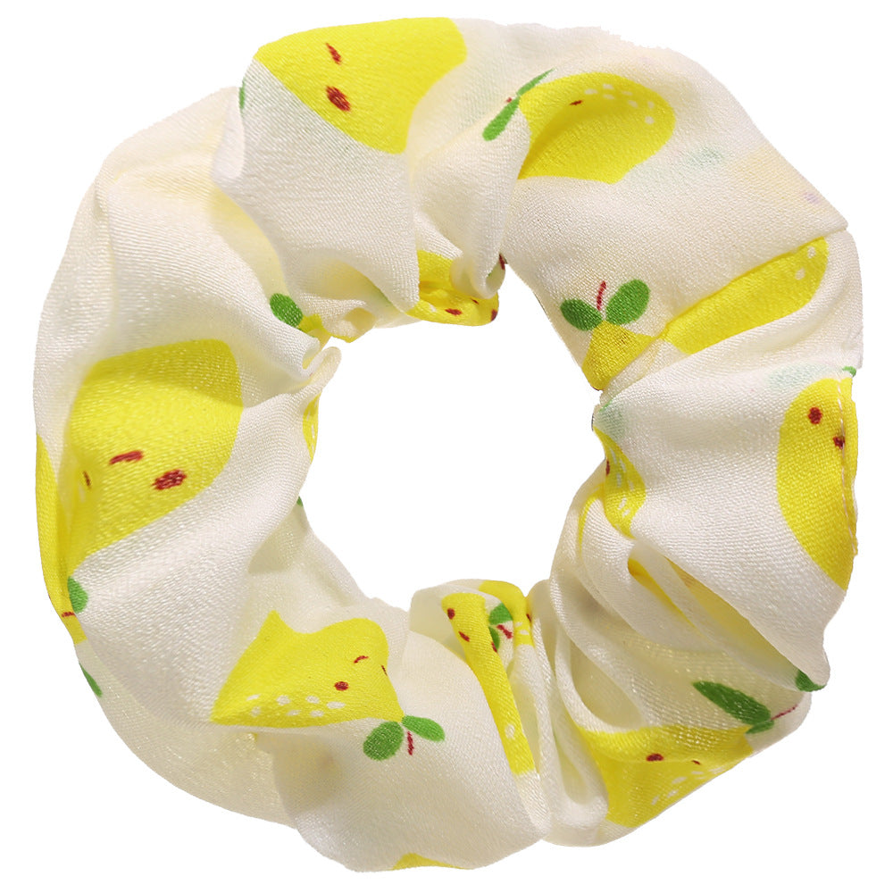 Wholesale Fruit Pattern Fabric Hair Scrunchies