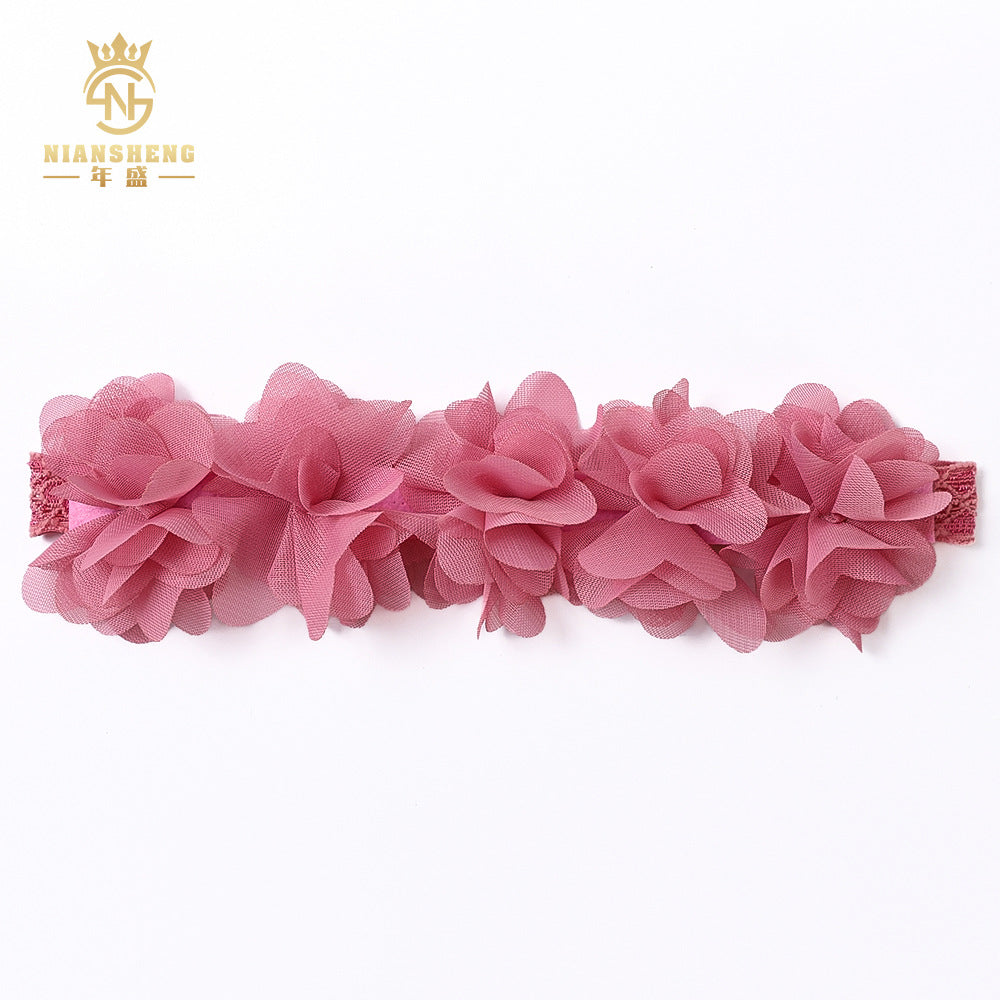 Venta al por mayor Horquilla de flor de cabeza de bebé de tela