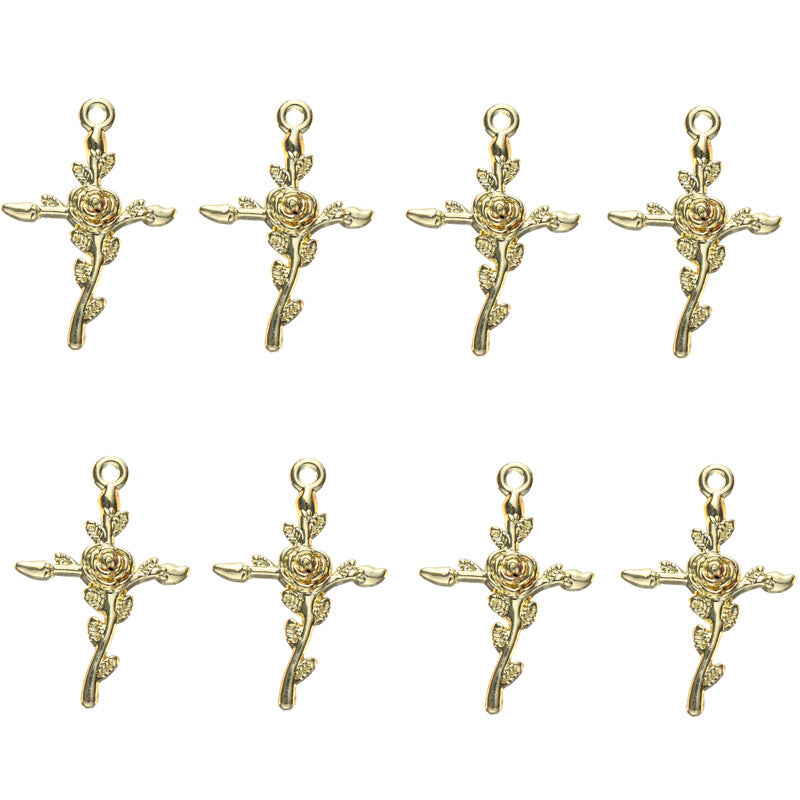 Llavero cruzado de aleación al por mayor, accesorios de bricolaje en una bolsa de 10