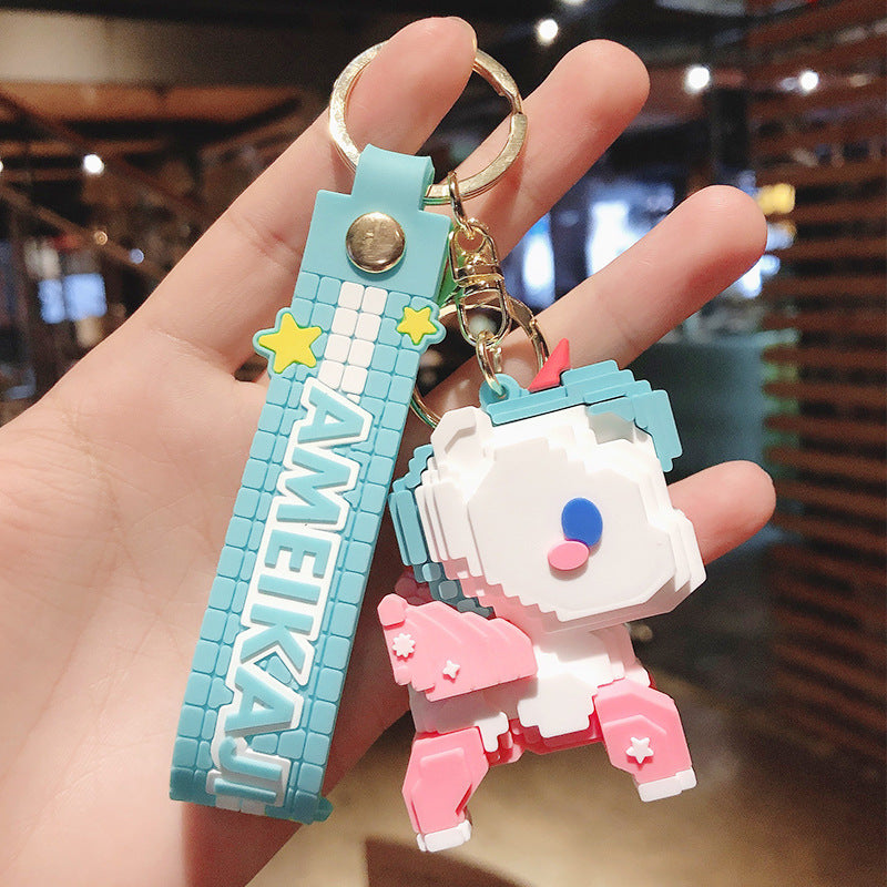 Venta al por mayor Llavero de unicornio de dibujos animados de PVC