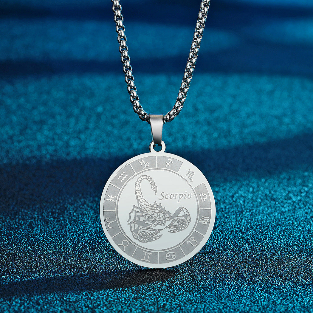Venta al por mayor collar colgante de acero inoxidable 12 constelaciones