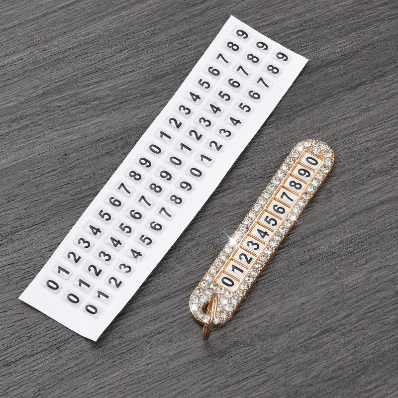 Placa de teléfono anti-perdida al por mayor con llavero de metal de diamantes