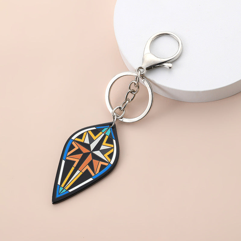 Wholesale Acrylic Boho Villain Face Mask Keychain