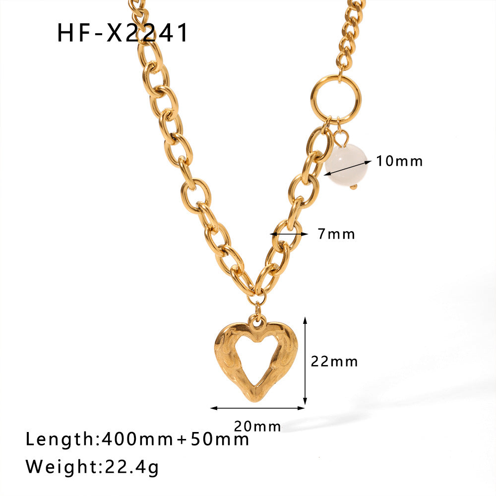 Wholesale Heart Clavicle Chain  Stainless  Steel Necklace