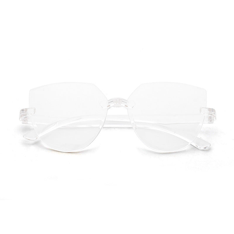 Wholesale PC Frameless One Piece Jelly Clear Sunglasses