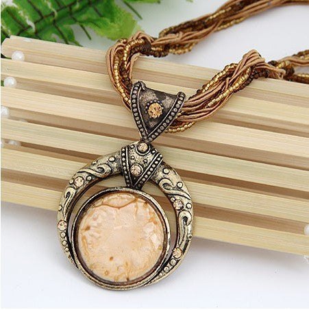 Wholesale Handmade Woven Bohemian Pearl Alloy Necklaces