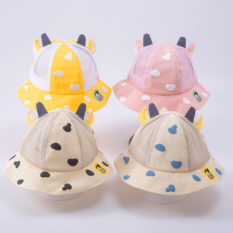 Sombrero de pescador para niños de algodón lindo al por mayor pequeña vaca