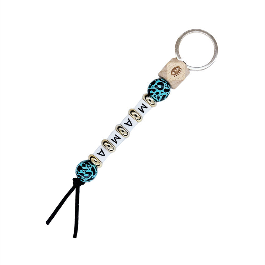 Mala Mamá Día de la Madre Leopardo Bead Bead Keychain