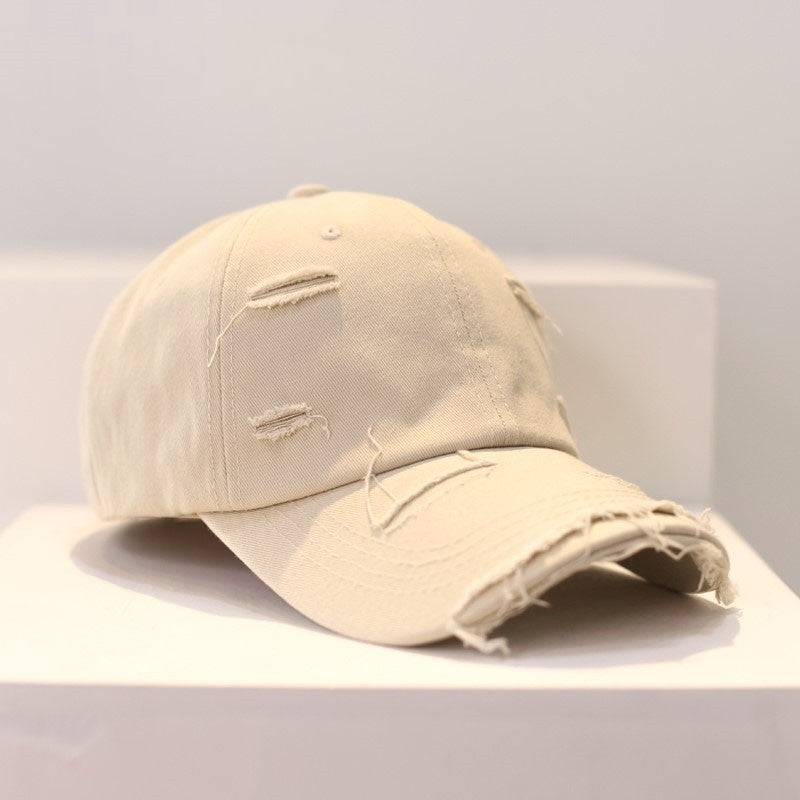 Wholesale Cotton Polyester Casual Ripped Hole Baseball Cap