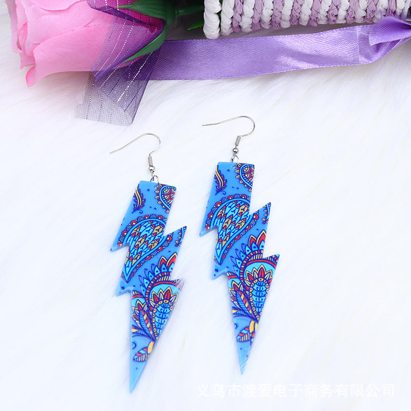 Wholesale Rainbow Leopard Stripe Acrylic Earrings