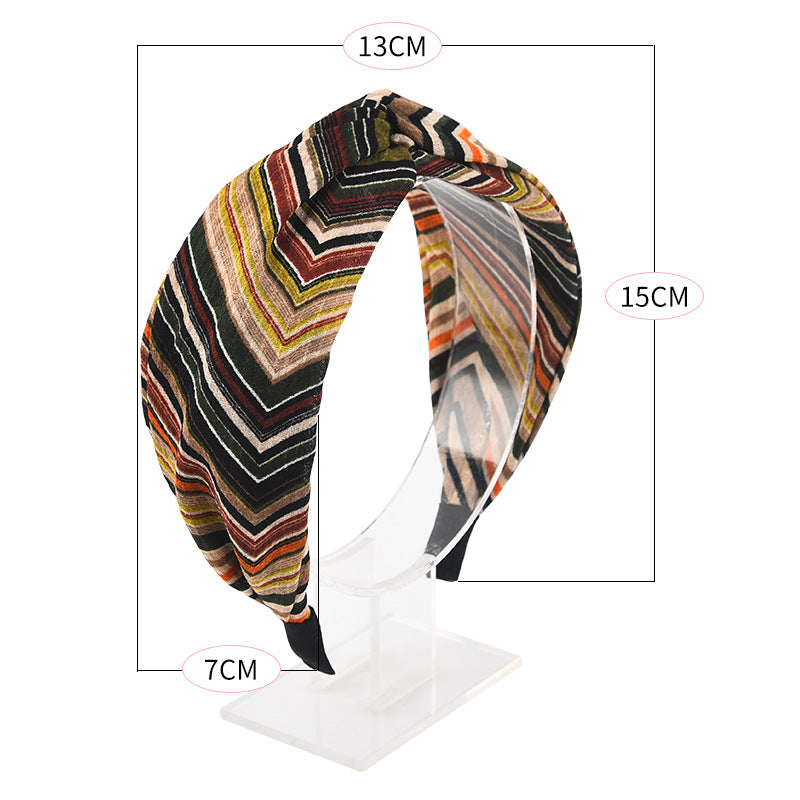 Wholesale Broadband Cross Stripe Fabric Headband