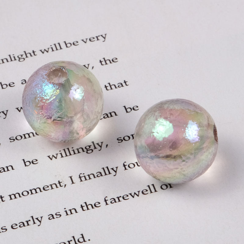 Venta al por mayor, 100 Uds., cuentas acrílicas coloridas de glaciar, 16mm