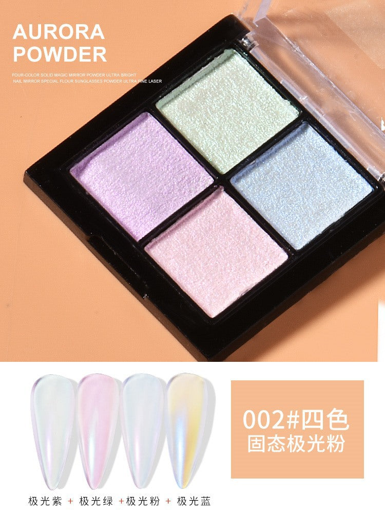 Wholesale Nail Art Four Grid Color Matching Mermaid Solid Powder Set
