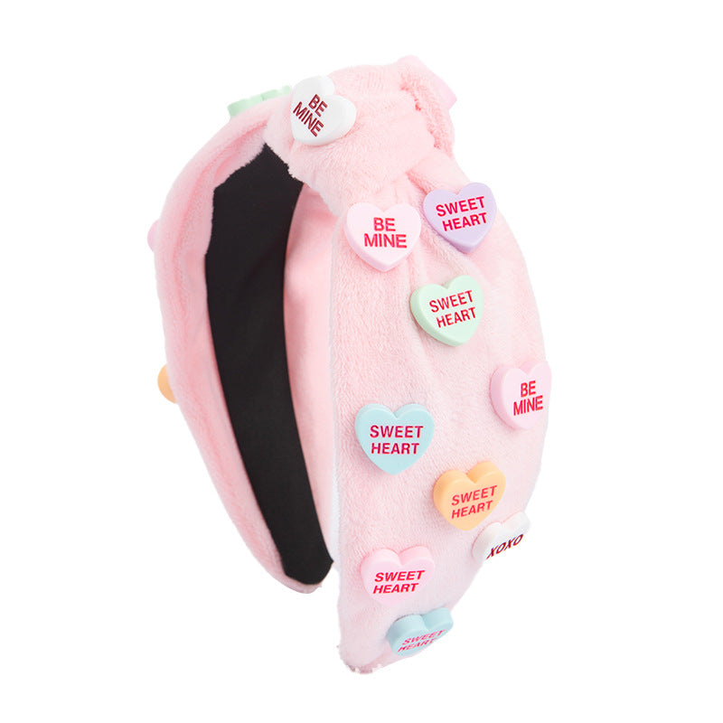 Wholesale Valentine's Day Love Sweetheart English Letters Velvet Headband