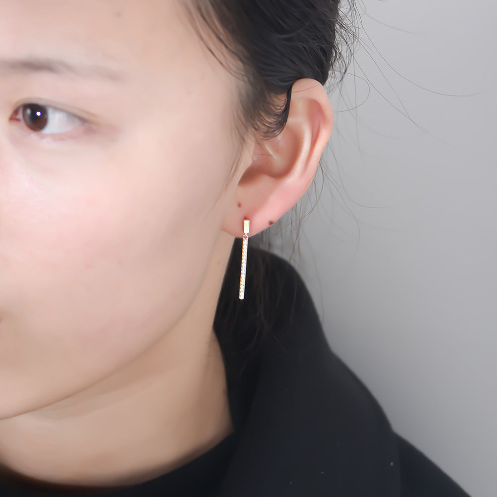 Wholesale Sterling Silver Zircon Long Earrings