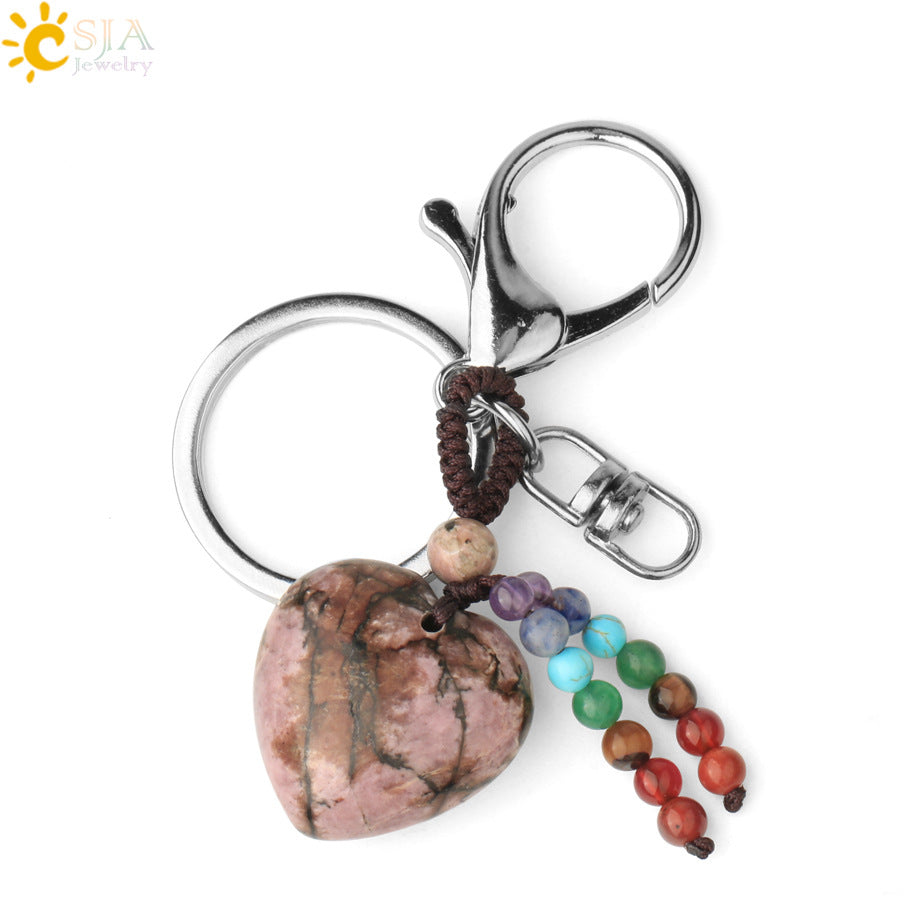 Wholesale Love Natural Crystal Keychain