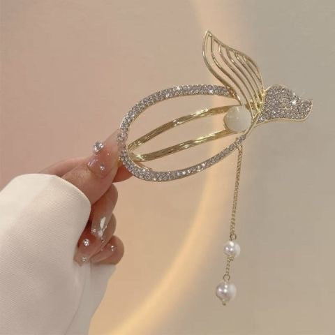 Wholesale Pearl Fishtail Alloy Hair Clips