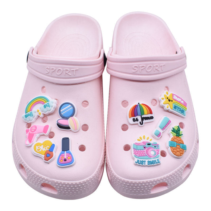 Al por mayor 100 PCS PVC Cartoon Colorfle Diy Shoe Hebilla