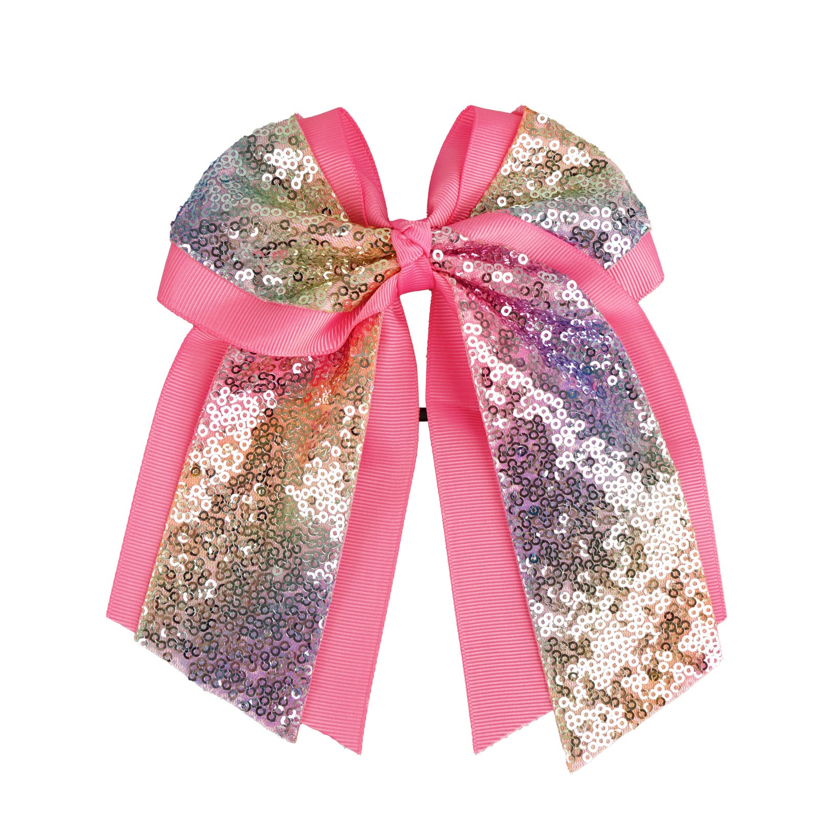 Wholesale 6inch Double Layer Large Swallowtail Sequin Bow Hair Tie