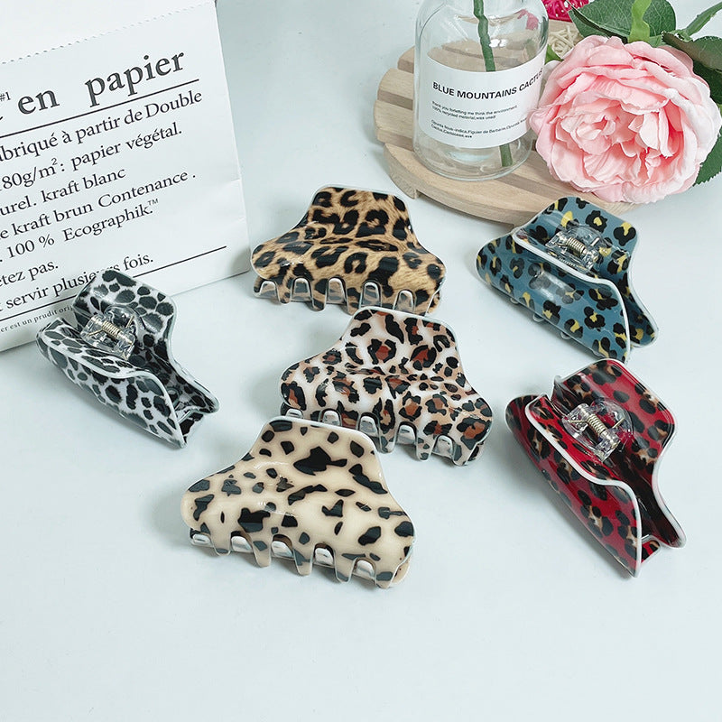 Wholesale Leopard Print Acrylic Hair Clips