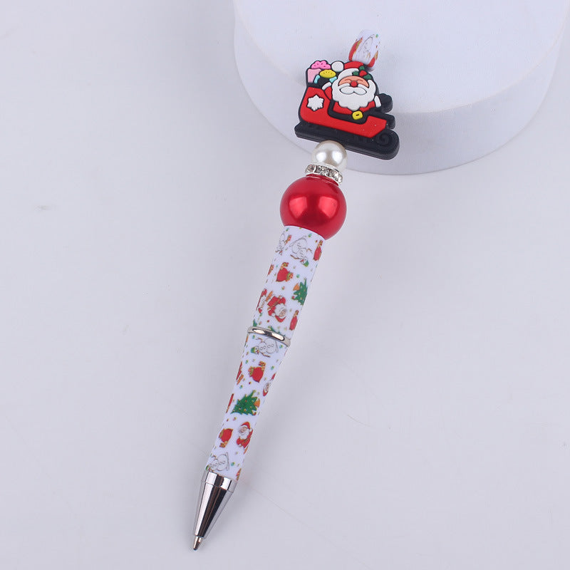 Wholesale Cute Cartoon Christmas Silicone Bead Creative Multifunctional BallPoint Pen