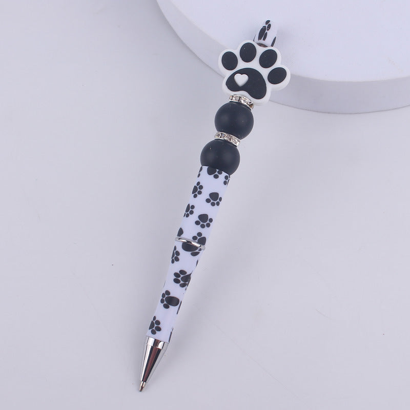 Wholesale Handmade Bead Pen Cartoon Dog Paw Silicone Ballpoint Pen