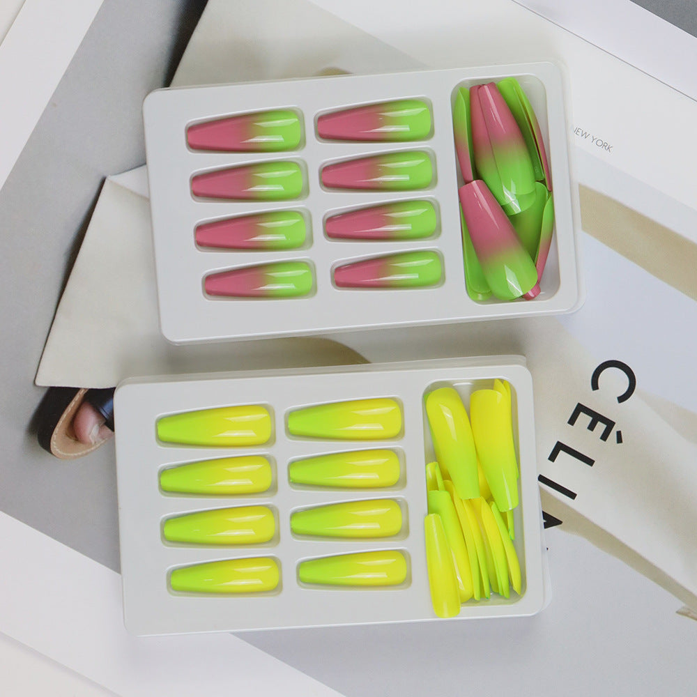Parches de mejora de uñas largas de plástico de plástico de 24 piezas al por mayor
