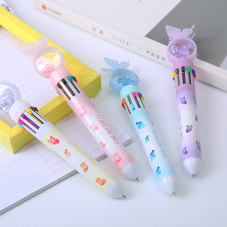 Wholesale Plastic Butterfly Sequin Ballpoint Pen