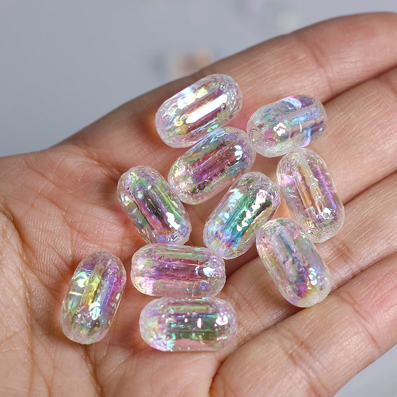 Wholesale 50pcs 14*9MM Crinkle Symphony Glacier Round Acrylic Beads