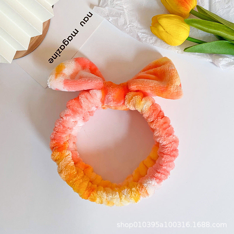 Wholesale Fabric Tie Dyed Bow Tie Hair Hoop