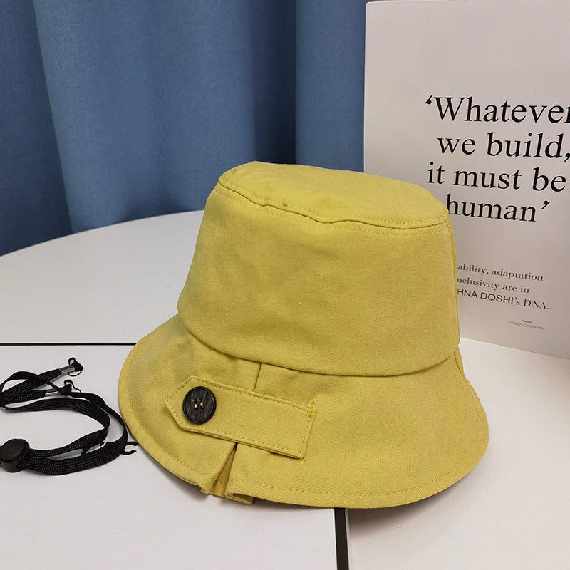 Wholesale Cotton Button Ruffle Bucket Hat