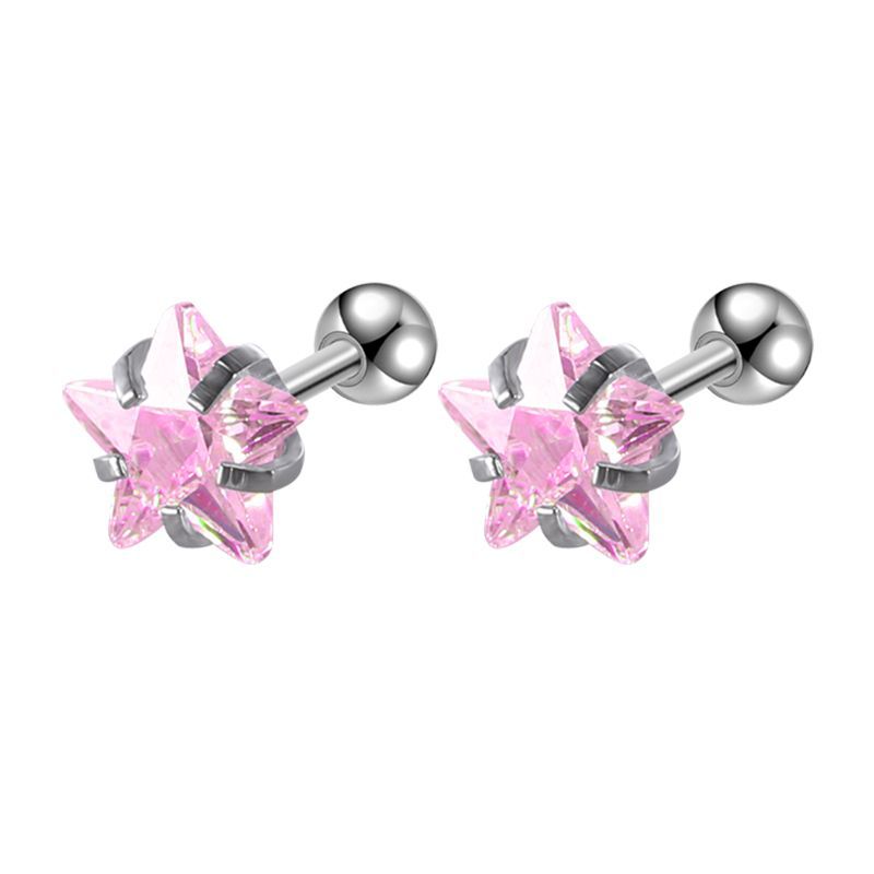 Venta al por mayor Pendientes Premium Zirconia Color Acero Inoxidable